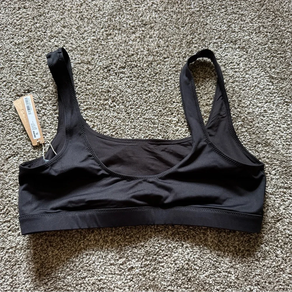 Skims Recycled Swim Tank Bikini Top - Onyx S